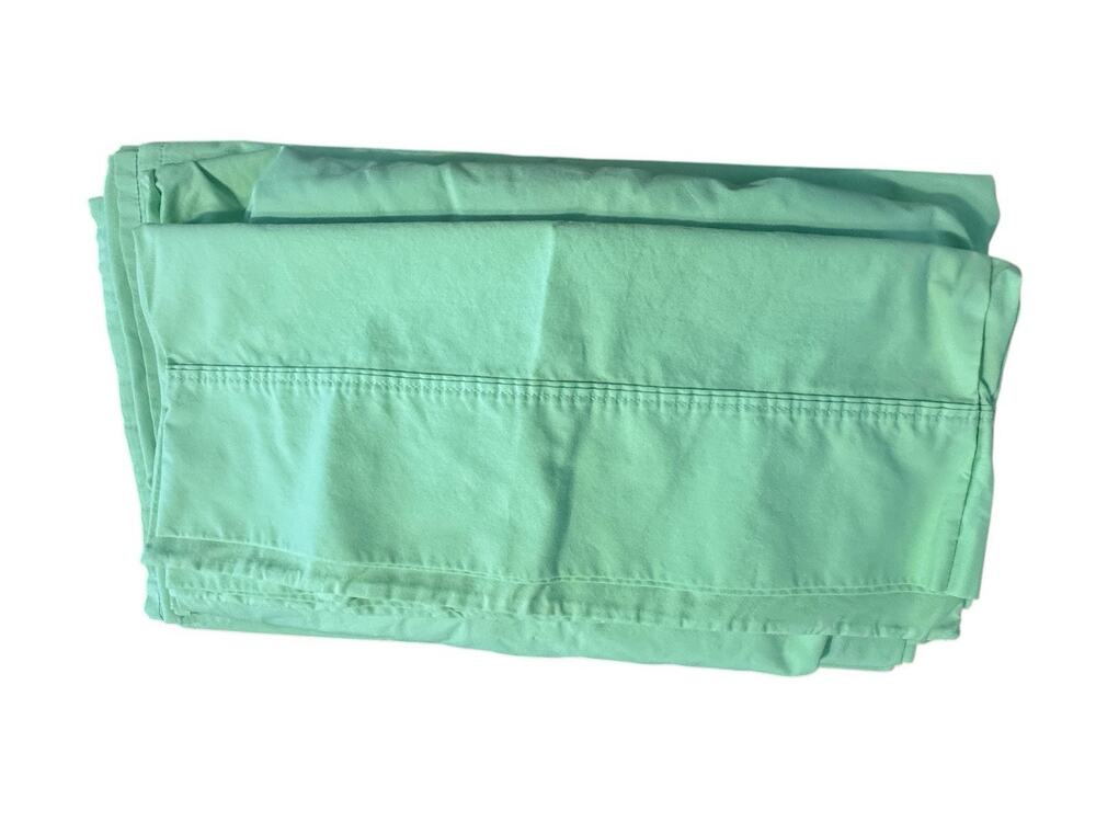 Vintage Wamsutta 4 Piece Queen Flat Sheet Set Cotton Blend USA Sea foam Green